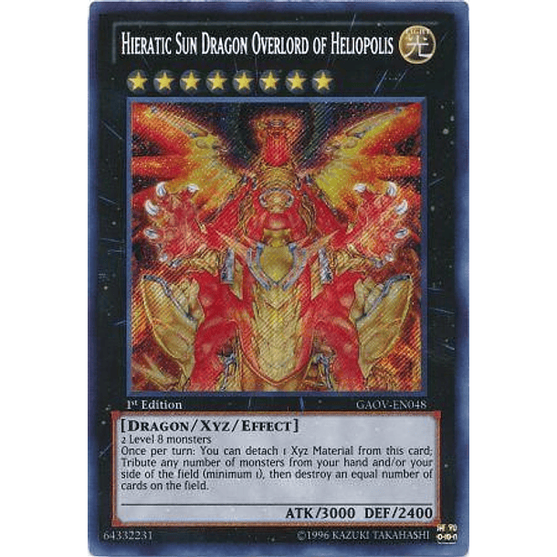 Hieratic Sun Dragon Overlord of Heliopolis - GAOV-EN048 - Secret Rare (esquina maltratada)