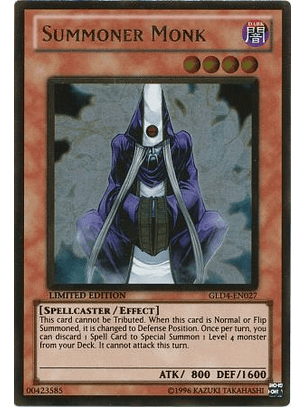 Summoner Monk - GLD4-EN027 - Gold Rare