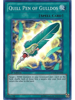 Quill Pen of Gulldos - GENF-EN058 - Super Rare (daño leve)
