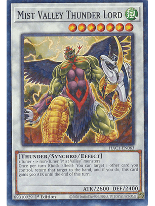 Mist Valley Thunder Lord - HAC1-EN063 - Duel Terminal Common Parallel