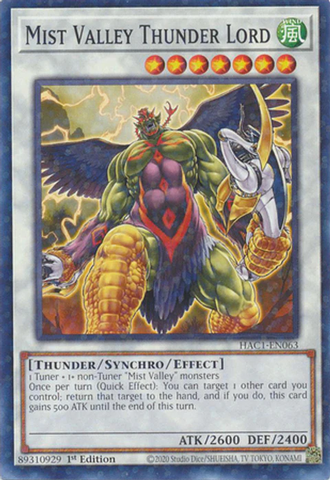 Mist Valley Thunder Lord - HAC1-EN063 - Duel Terminal Common Parallel