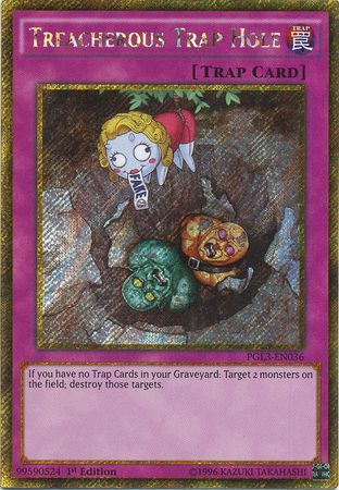 Treacherous Trap Hole - PGL3-EN036 - Gold Secret Rare 1