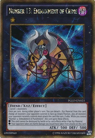 Number 13: Embodiment of Crime - PGLD-EN023 - Gold Secret Rare 1