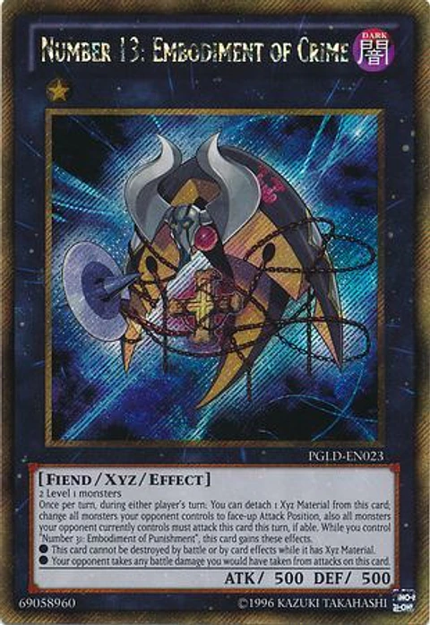 Number 13: Embodiment of Crime - PGLD-EN023 - Gold Secret Rare