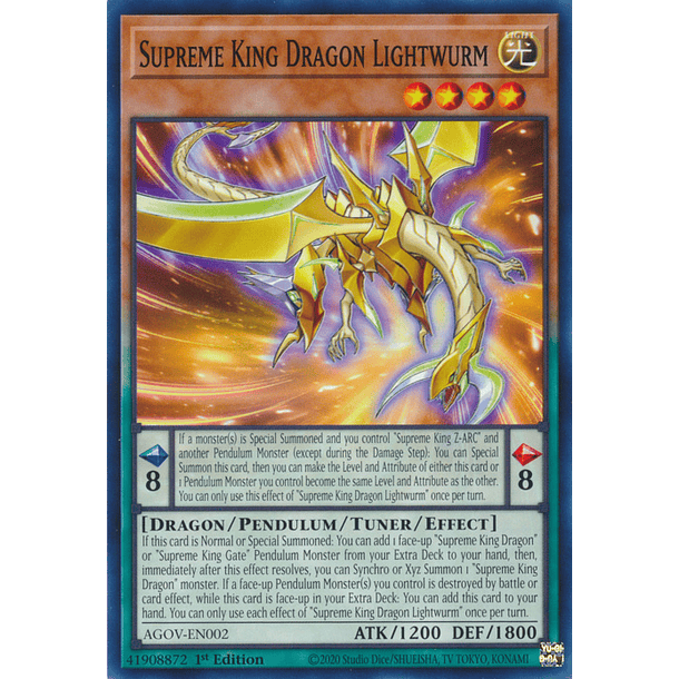 Supreme King Dragon Lightwurm - AGOV-EN002 - Common 