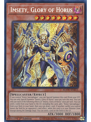 Imsety, Glory of Horus - AGOV-EN011 - Secret Rare