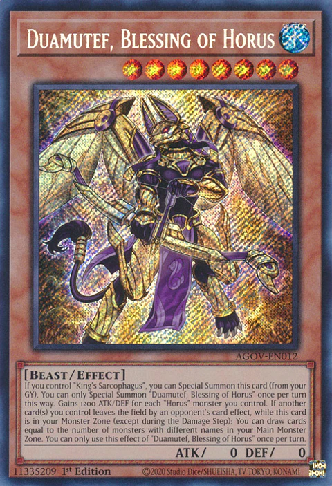 Duamutef, Blessing of Horus - AGOV-EN012 - Secret Rare