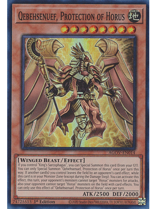 Qebehsenuef, Protection of Horus - AGOV-EN014 - Super Rare
