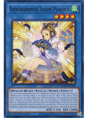 Shinobaroness Shade Peacock - AGOV-EN028 - Common 