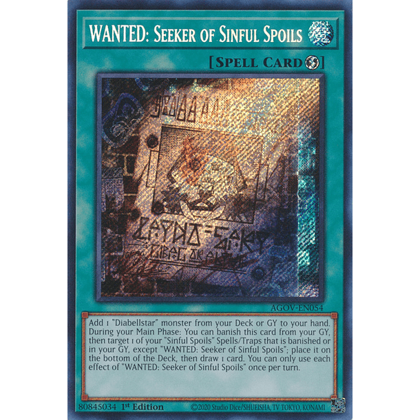 WANTED: Seeker of Sinful Spoils - AGOV-EN054 - Secret Rare