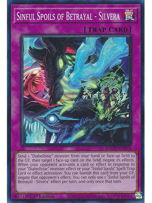 Sinful Spoils of Betrayal - Silvera - AGOV-EN074 - Super Rare