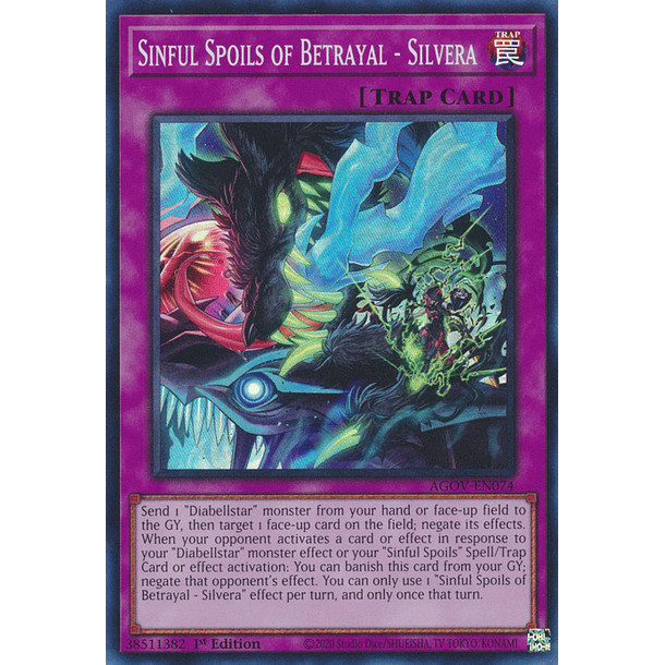 Sinful Spoils of Betrayal - Silvera - AGOV-EN074 - Super Rare
