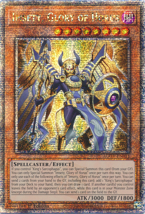 Imsety, Glory of Horus - AGOV-EN011 - Quarter Century Secret Rare 1