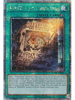 WANTED: Seeker of Sinful Spoils - AGOV-EN054 - Quarter Century Secret Rare