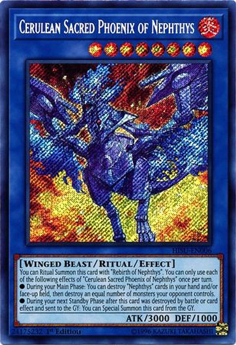 Cerulean Sacred Phoenix of Nephthys - HISU-EN006 - Secret Rare