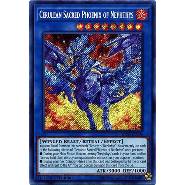 Cerulean Sacred Phoenix of Nephthys - HISU-EN006 - Secret Rare