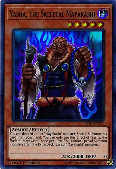 Yasha, the Skeletal Mayakashi - HISU-EN031 - Super Rare 