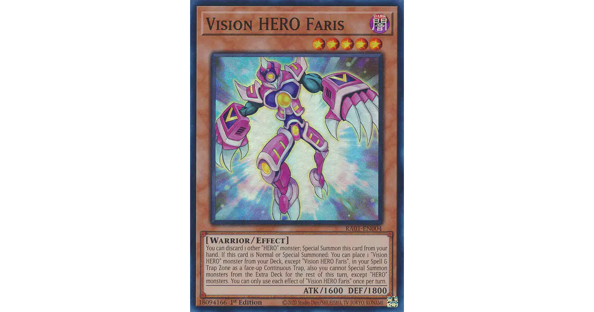 Vision Hero Faris Ultra Rare Ra01 Yugioh! Inglés