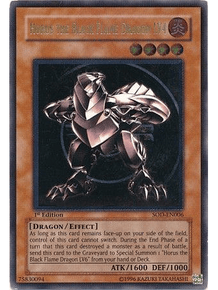 Ultimate Rare - Horus the Black Flame Dragon LV4 - SOD-EN006 1st Edition