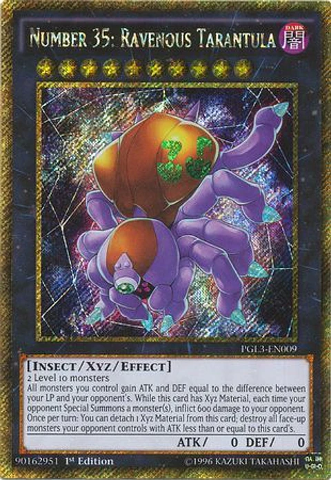 Number 35: Ravenous Tarantula - PGL3-EN009 - Gold Secret Rare 