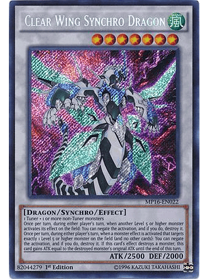 Clear Wing Synchro Dragon - MP16-EN022 - Secret Rare