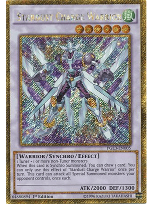 Stardust Charge Warrior - PGL3-EN005 - Gold Secret Rare 