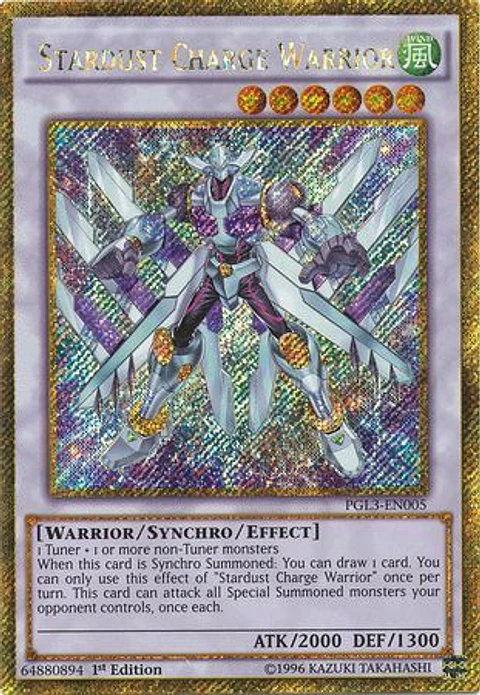 Stardust Charge Warrior - PGL3-EN005 - Gold Secret Rare 