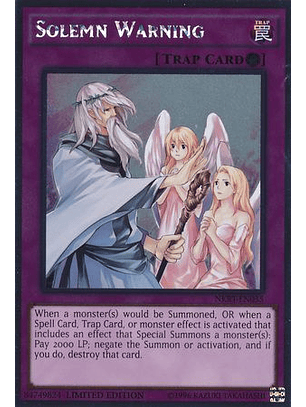 Solemn Warning - NKRT-EN035 - Platinum Rare (español)