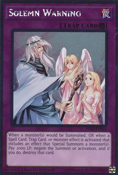 Solemn Warning - NKRT-EN035 - Platinum Rare (español)