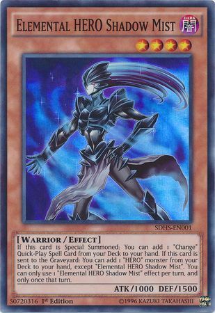 Elemental Hero Shadow Mist - SDHS-EN001 - Super Rare 1