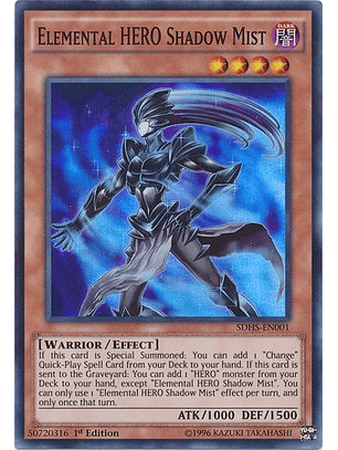 Elemental Hero Shadow Mist - SDHS-EN001 - Super Rare