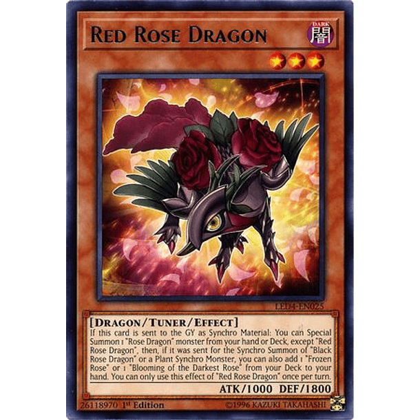 Red Rose Dragon - LED4-EN025 - Rare