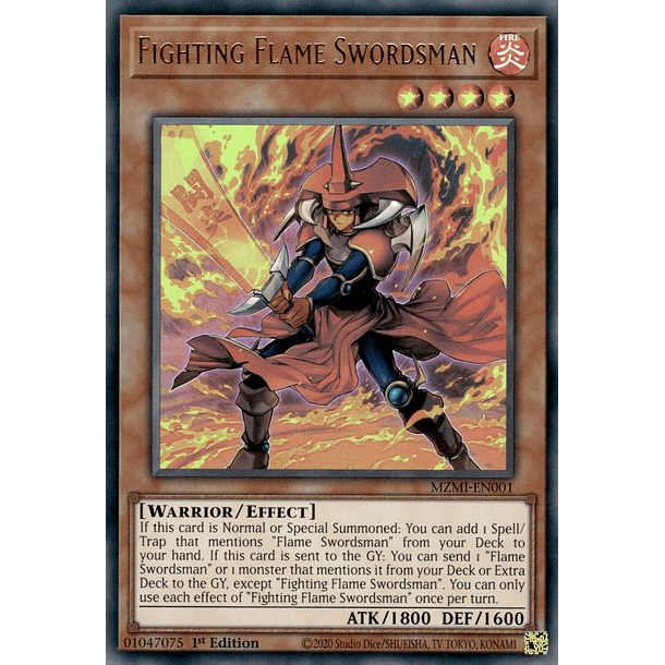 Fighting Flame Swordsman - MZMI-EN001 - Ultra Rare