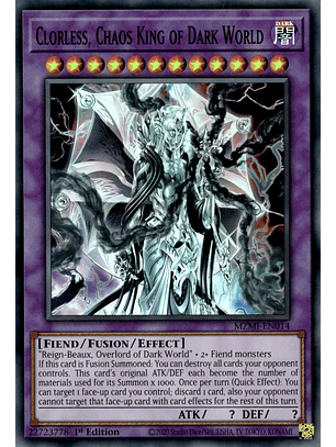 Clorless, Chaos King of Dark World - MZMI-EN014 - Super Rare