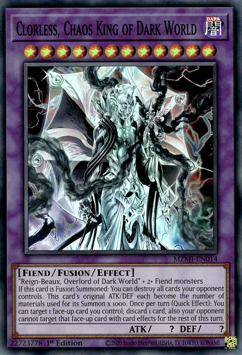 Clorless, Chaos King of Dark World - MZMI-EN014 - Super Rare