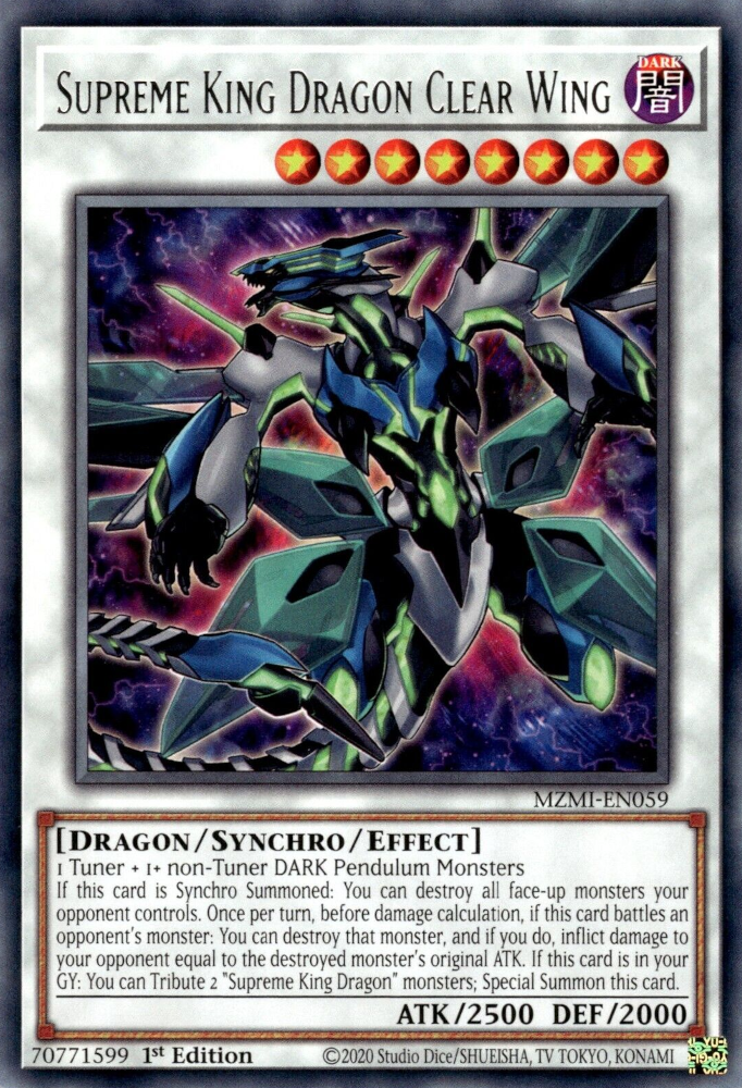 Supreme King Dragon Clear Wing - MZMI-EN059 - Rare 1