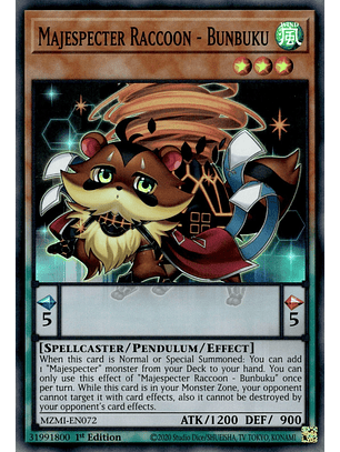 Majespecter Raccoon - Bunbuku - MZMI-EN072 - Super Rare
