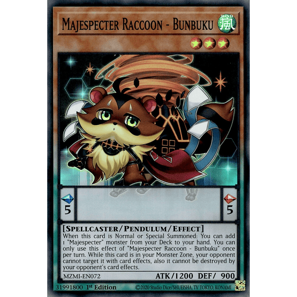 Majespecter Raccoon - Bunbuku - MZMI-EN072 - Super Rare