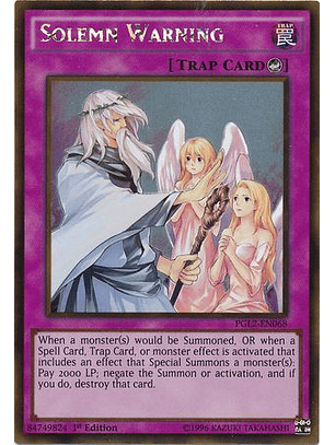 Solemn Warning - PGL2-EN068 - Gold Rare