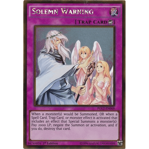 Solemn Warning - PGL2-EN068 - Gold Rare