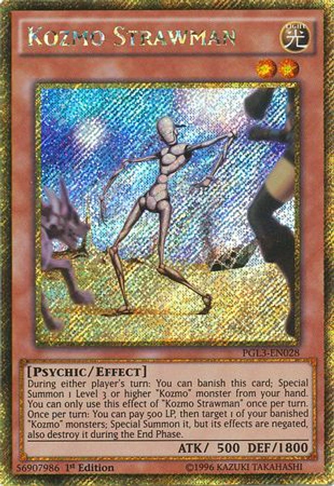 Kozmo Strawman - PGL3-EN028 - Gold Secret Rare 