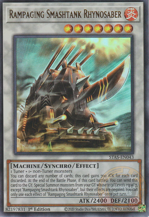 Rampaging Smashtank Rhynosaber - STAS-EN043 - Ultra Rare