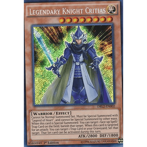 Legendary Knight Critias - DRL2-EN002 - Secret Rare 