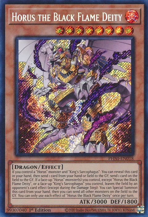 Horus the Black Flame Deity - PHNI-EN018 - Secret Rare
