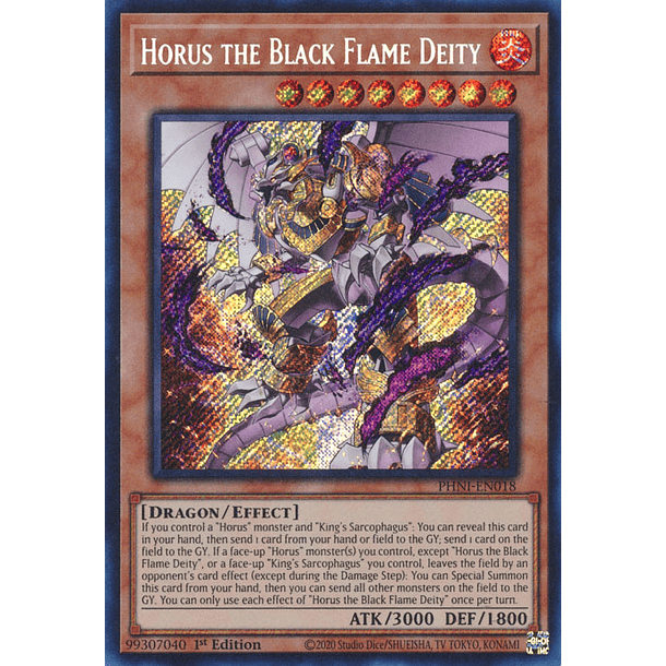 Horus the Black Flame Deity - PHNI-EN018 - Secret Rare