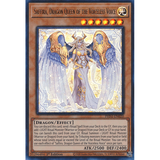 Saffira, Dragon Queen of the Voiceless Voice - PHNI-EN020 - Ultra Rare