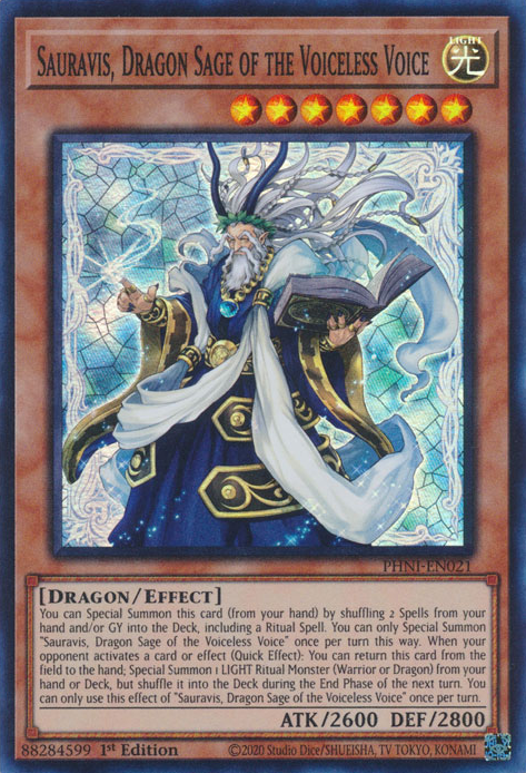 Sauravis, Dragon Sage of the Voiceless Voice - PHNI-EN021 - Super Rare 1