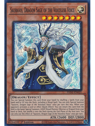 Sauravis, Dragon Sage of the Voiceless Voice - PHNI-EN021 - Super Rare