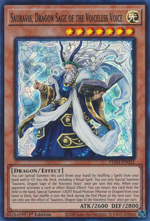 Sauravis, Dragon Sage of the Voiceless Voice - PHNI-EN021 - Super Rare