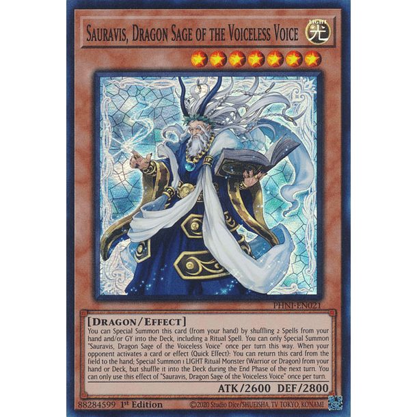 Sauravis, Dragon Sage of the Voiceless Voice - PHNI-EN021 - Super Rare